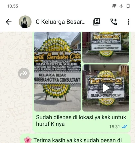 Pengiriman Papan Bunga Duka Karet